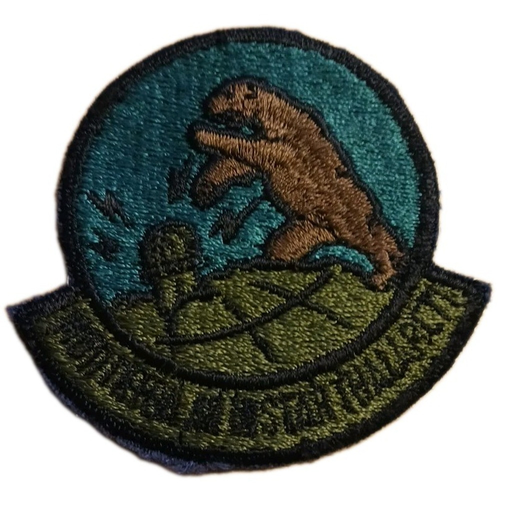 Vintage Military Bear Patch Dark Green Iron On
